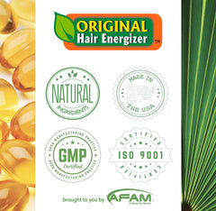Organic Hair Energizer hair strands close-up, thicker and healthier-looking