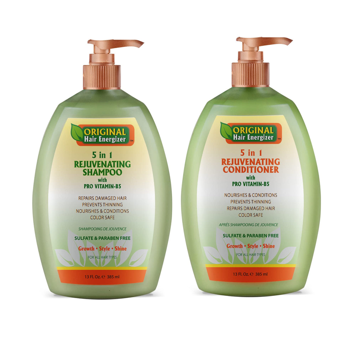 Organic Hair Energizer shampoo bottle pour showing balanced scalp care