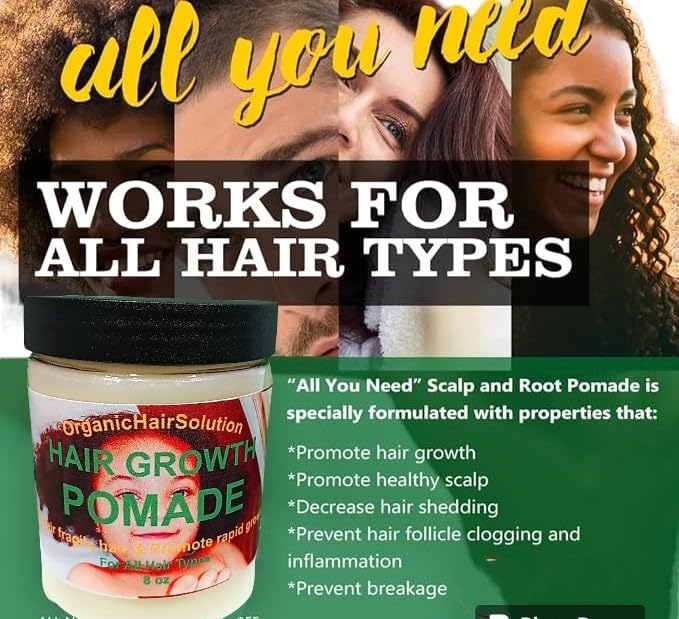 Organic Hair Solution Kids Pomade on hair ends for frizz control and shine.