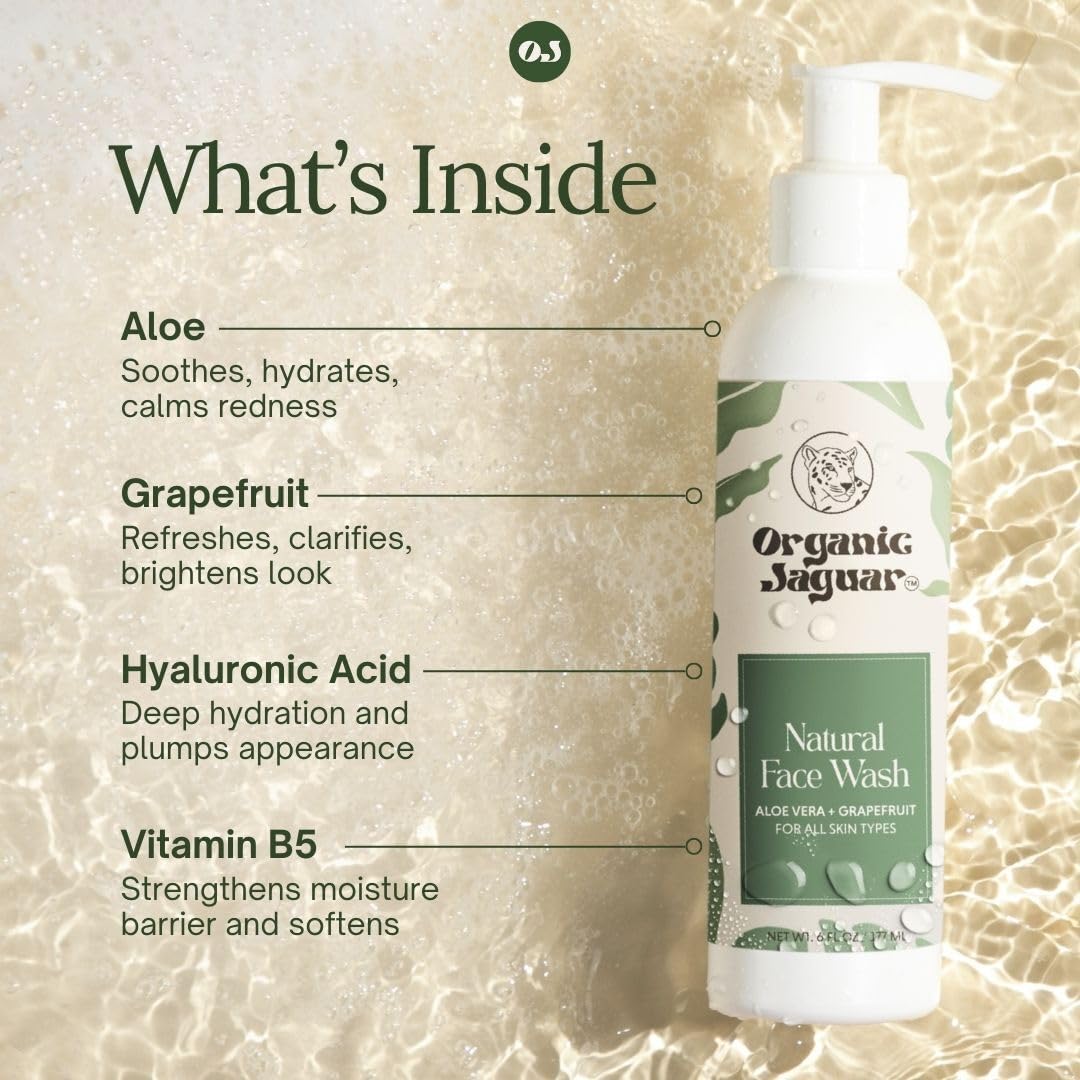 Organic Jaguar Face Wash pump-dispense for easy daily cleansing