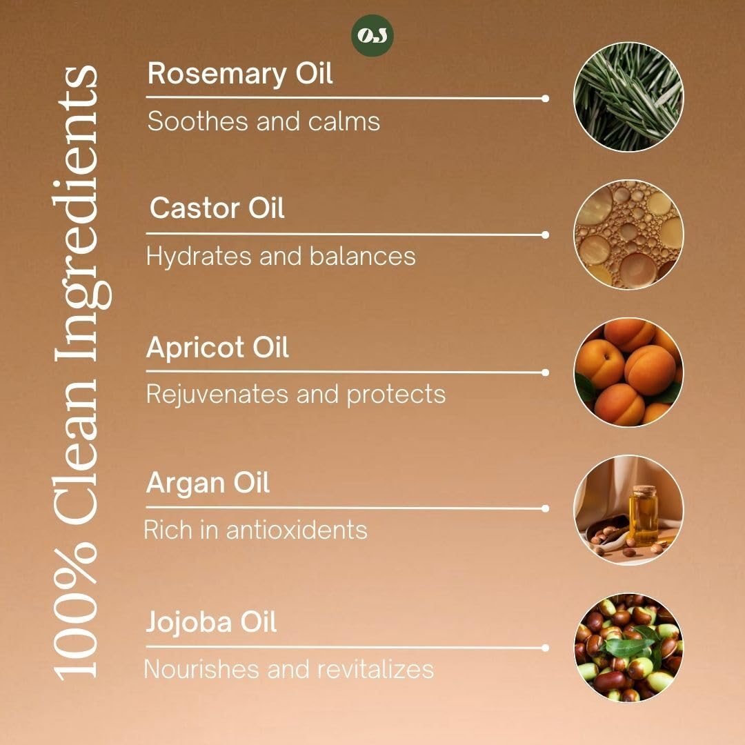 Organic Jaguar Organic Hair Serum ingredients showcase castor, rosemary, and apricot.