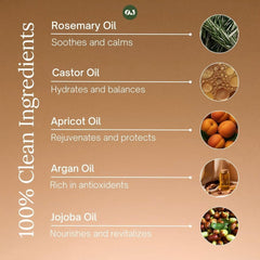 Organic Jaguar Organic Hair Serum ingredients showcase castor, rosemary, and apricot.