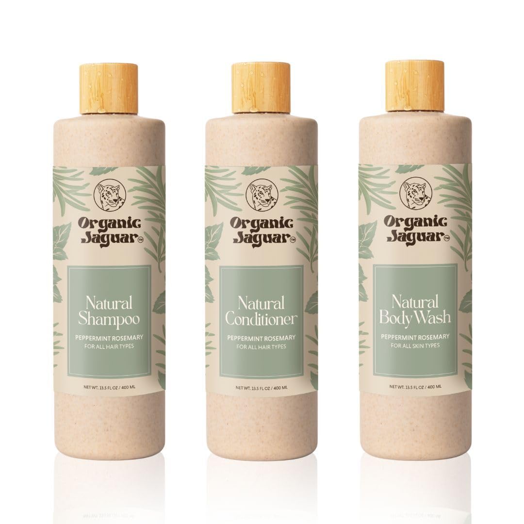 Organic Jaguar peppermint scent close-up conveys cooling, invigorating haircare experience.