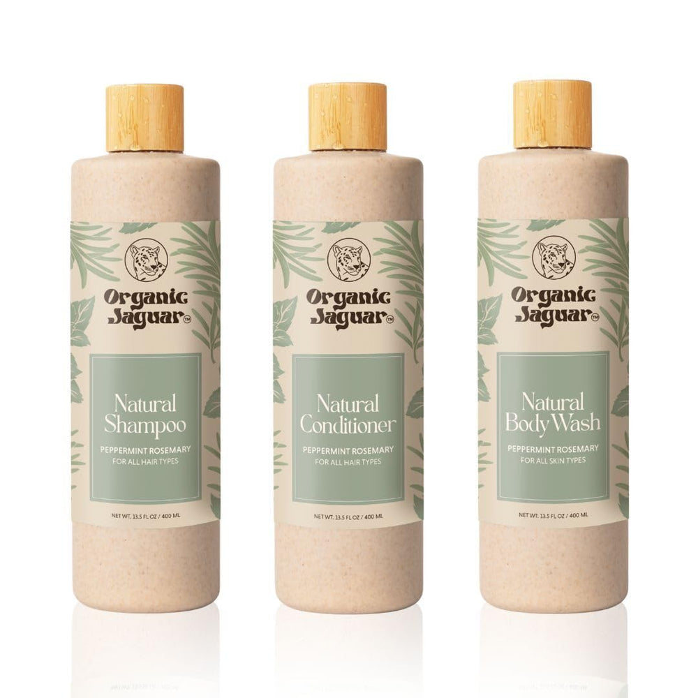 Organic Jaguar peppermint scent close-up conveys cooling, invigorating haircare experience.
