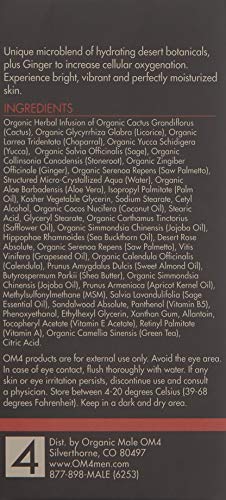 Organic Male OM4 Dry Step 4 texture swatch showing creamy absorption