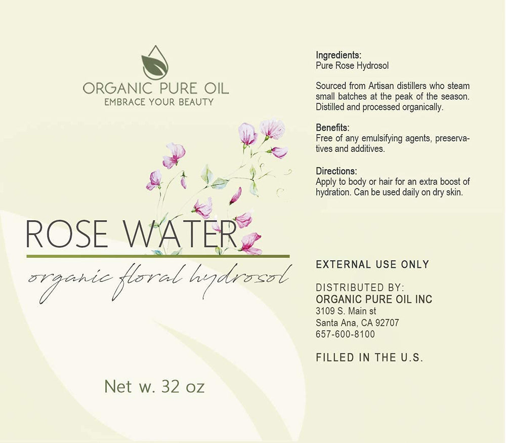 Organic Pure Oil Rose Hydrosol Water spritz ready for quick application
