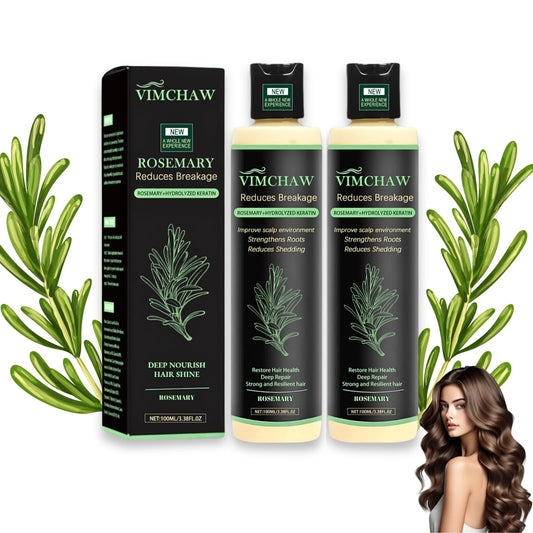 Organic Rosemary Hair Growth Shampoo bottle—ideal for thinning hair with daily use.