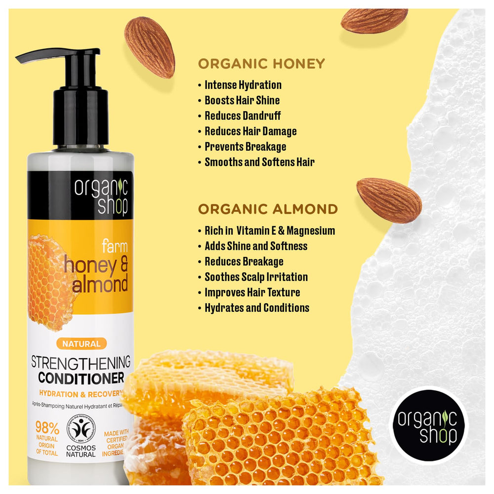 Organic Shop packaging box for Honey & Almond set showcasing eco-friendly design