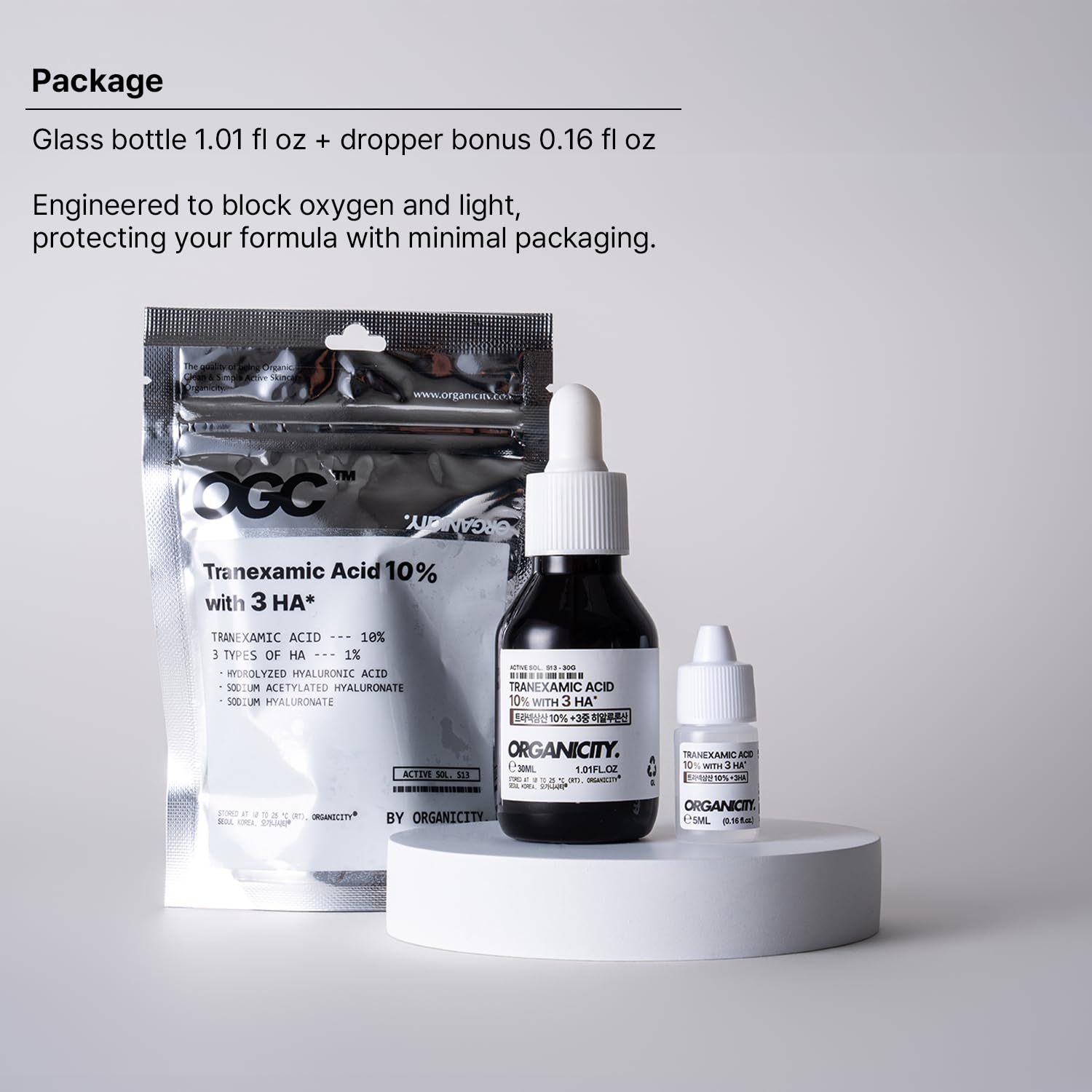 Organicity recyclable glass bottle fits eco-conscious skincare routine