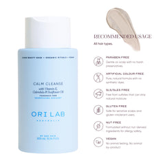 ORI LAB Calm Cleanse bottle outdoors, Australian-made plant-based formula