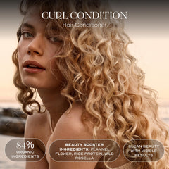 Texture close-up of ORI LAB Curl Condition smoothing hair.
