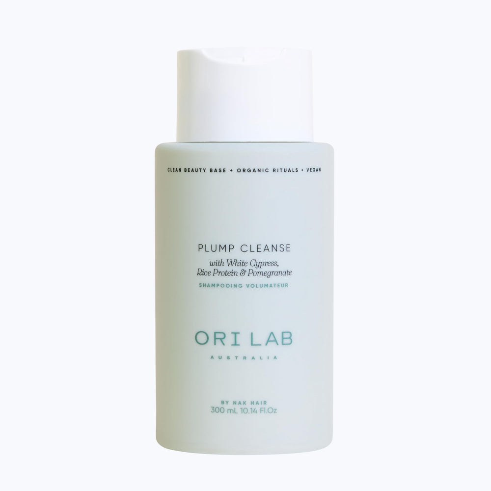 ORI LAB Plump Cleanse 300ml bottle front showing volumizing cleanser for fine hair