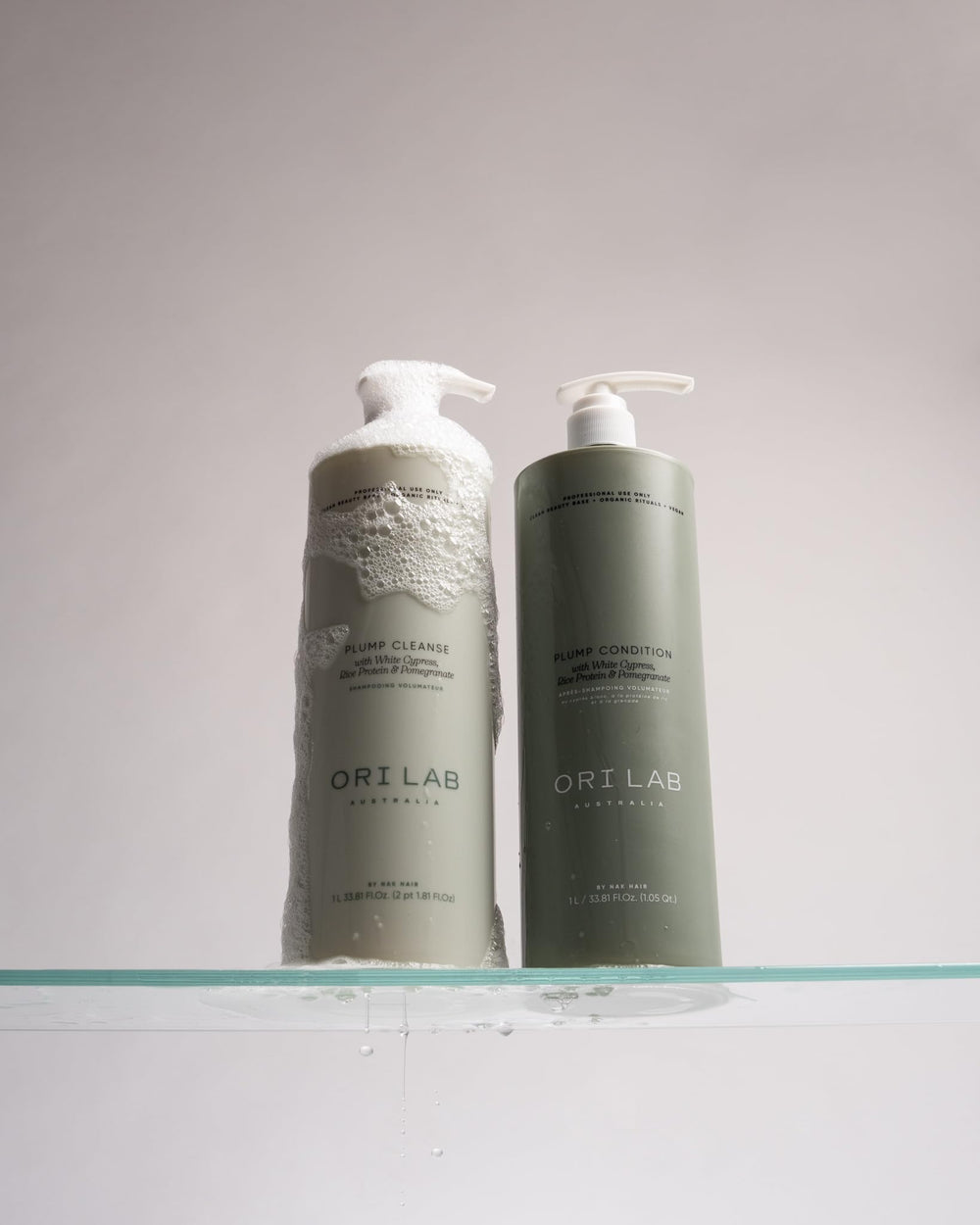ORI LAB Plump Cleanse foam lather demonstrates gentle cleansing for fine hair