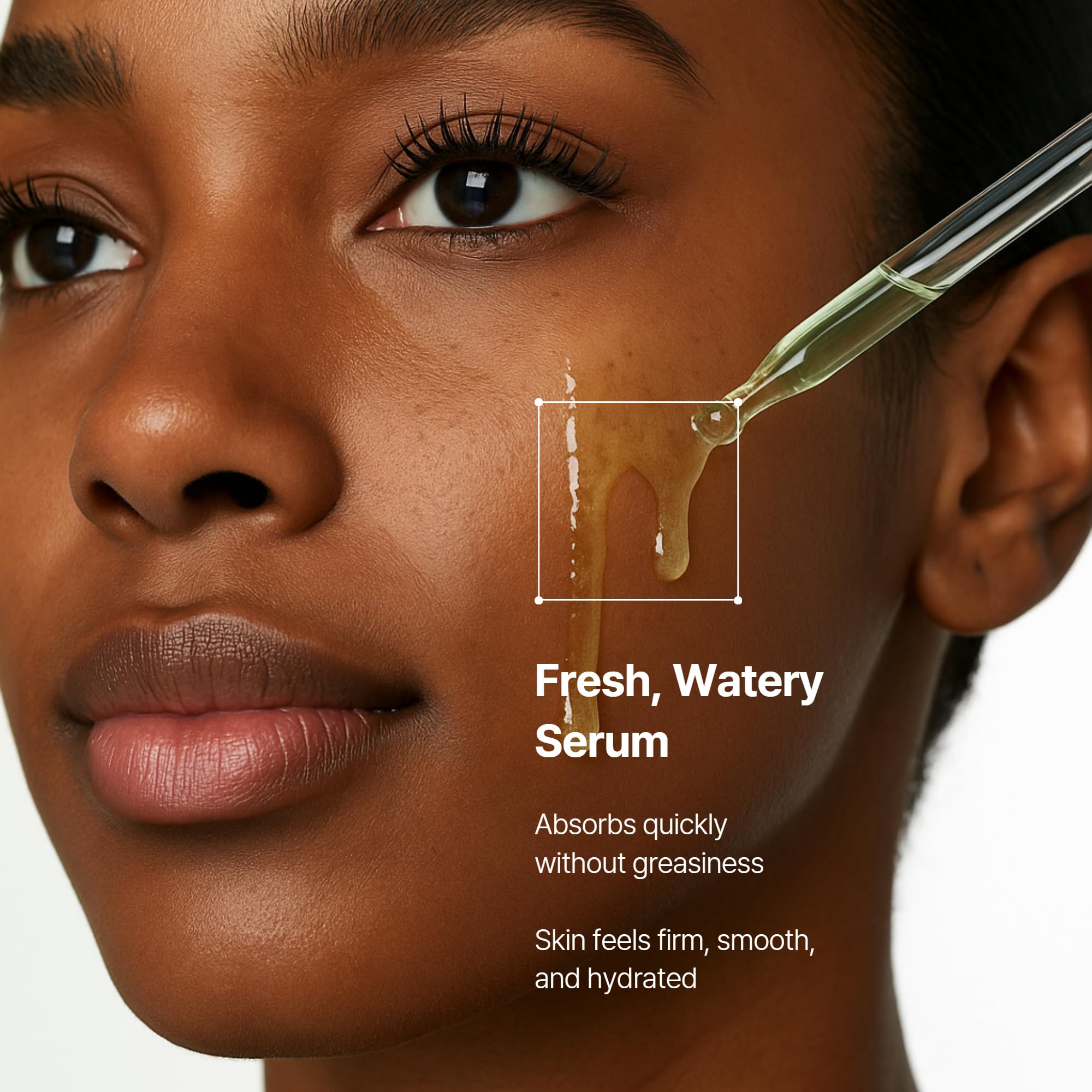 Orien Mugwort Collagen Serum hand application shows quick absorption.