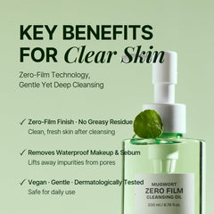 Orien Mugwort Zero Film Cleansing Oil pump dispenser for easy daily use.