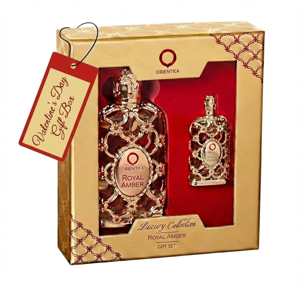 Orientica Royal Amber Discovery bottle 30ml with rich amber notes and refreshing bergamot; ideal for daily wear.