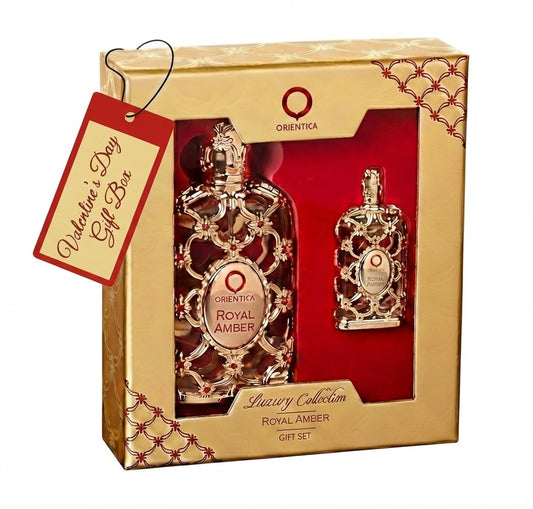 Orientica Royal Amber Discovery bottle 30ml with rich amber notes and refreshing bergamot; ideal for daily wear.