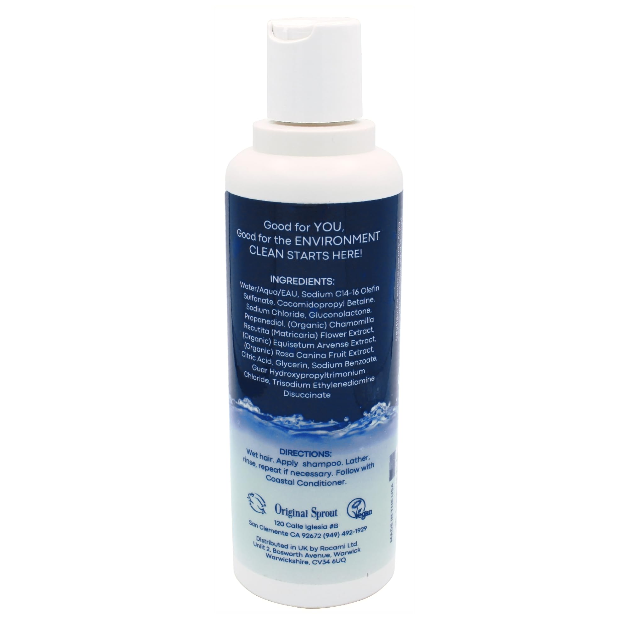 Original Sprout Coastal Collection shampoo shown on a bathroom shelf setting.