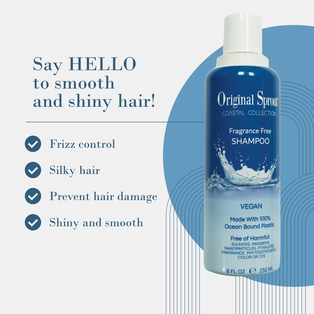 Original Sprout Coastal Collection shampoo lather ready for rinsing.