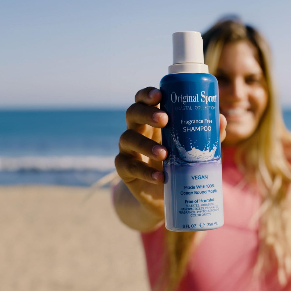 Original Sprout Coastal Collection label shows fragrance-free, vegan formula.