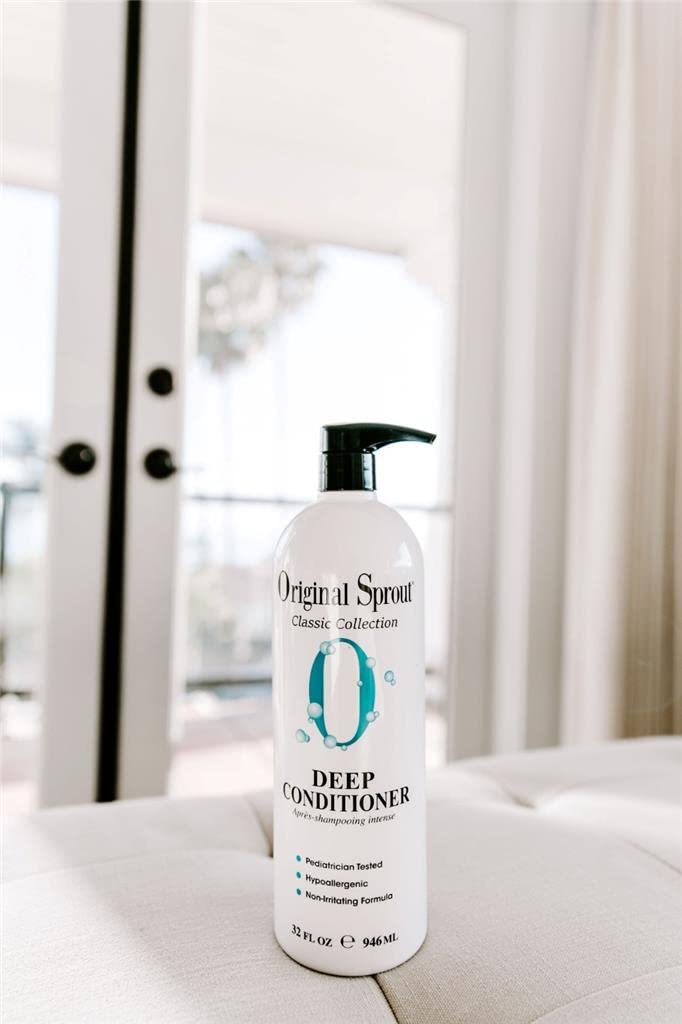 Original Sprout Deep Conditioner applied with warm towel wrap for deeper conditioning