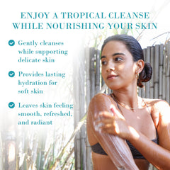 Island Bliss rich lather close-up with tropical coconut mango scent