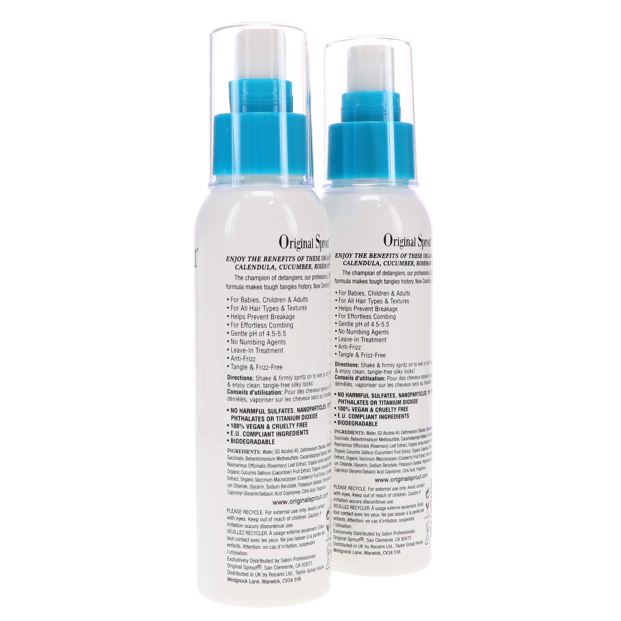 Original Sprout Miracle Detangler application on hair strands for smooth, manageable results