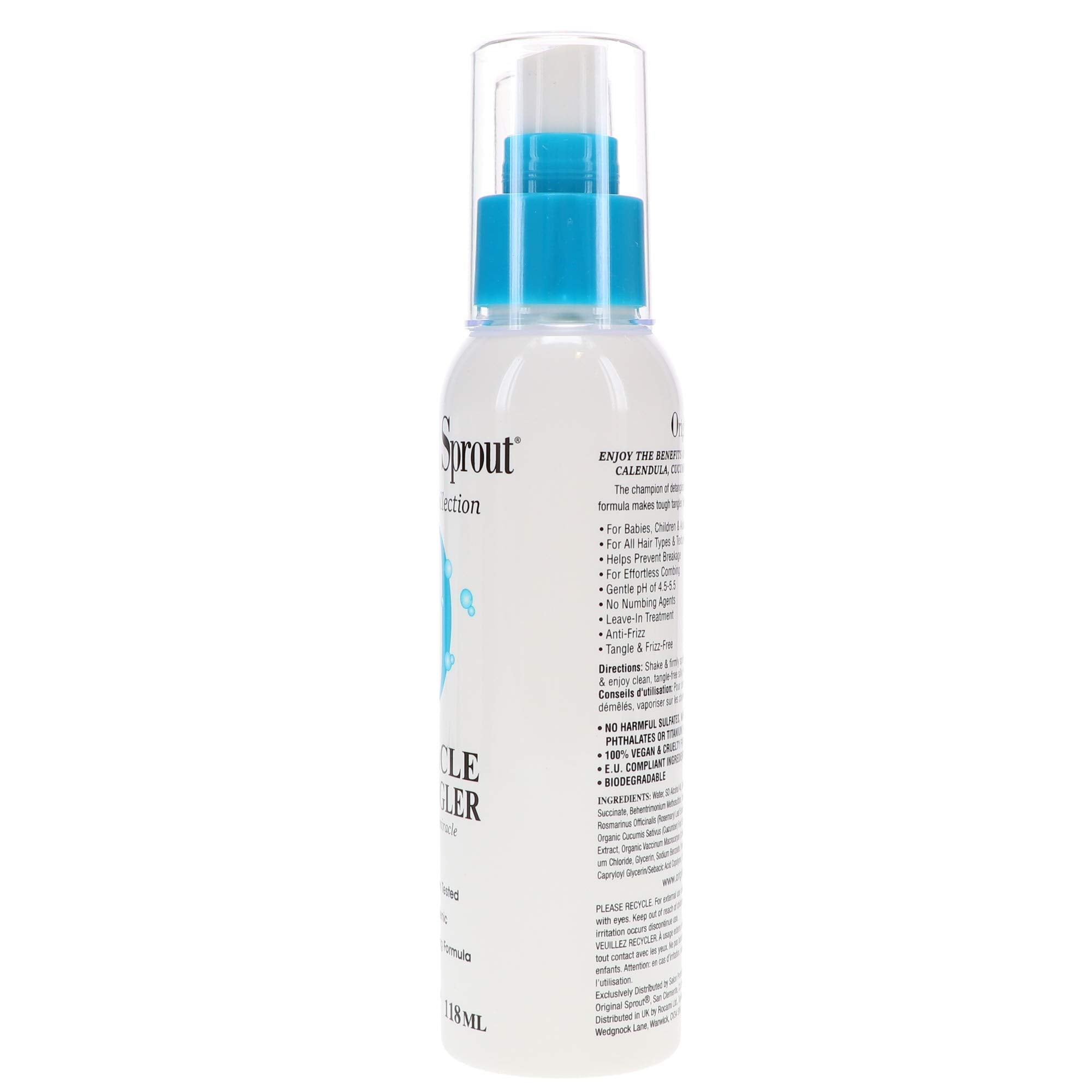 Original Sprout Miracle Detangler pump dispense showing quick even application