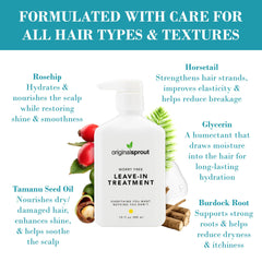 Original Sprout tamanu oil formula adds natural shine and scalp nourishment.