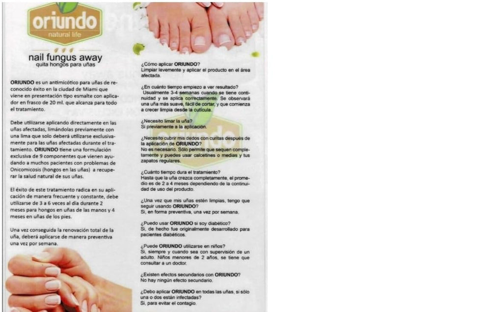 Oriundo Natural Life ingredients close-up, highlighting nine-component formula for nourished nails.
