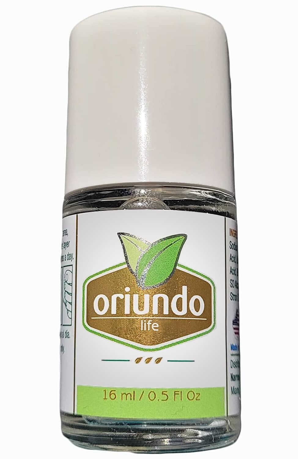 Oriundo Natural Life nail treatment bottle front, showcasing USA-made formula for healthier nails.