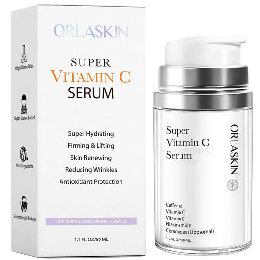 ORLASKIN Super Vitamin C Serum bottle with pump for easy daily application