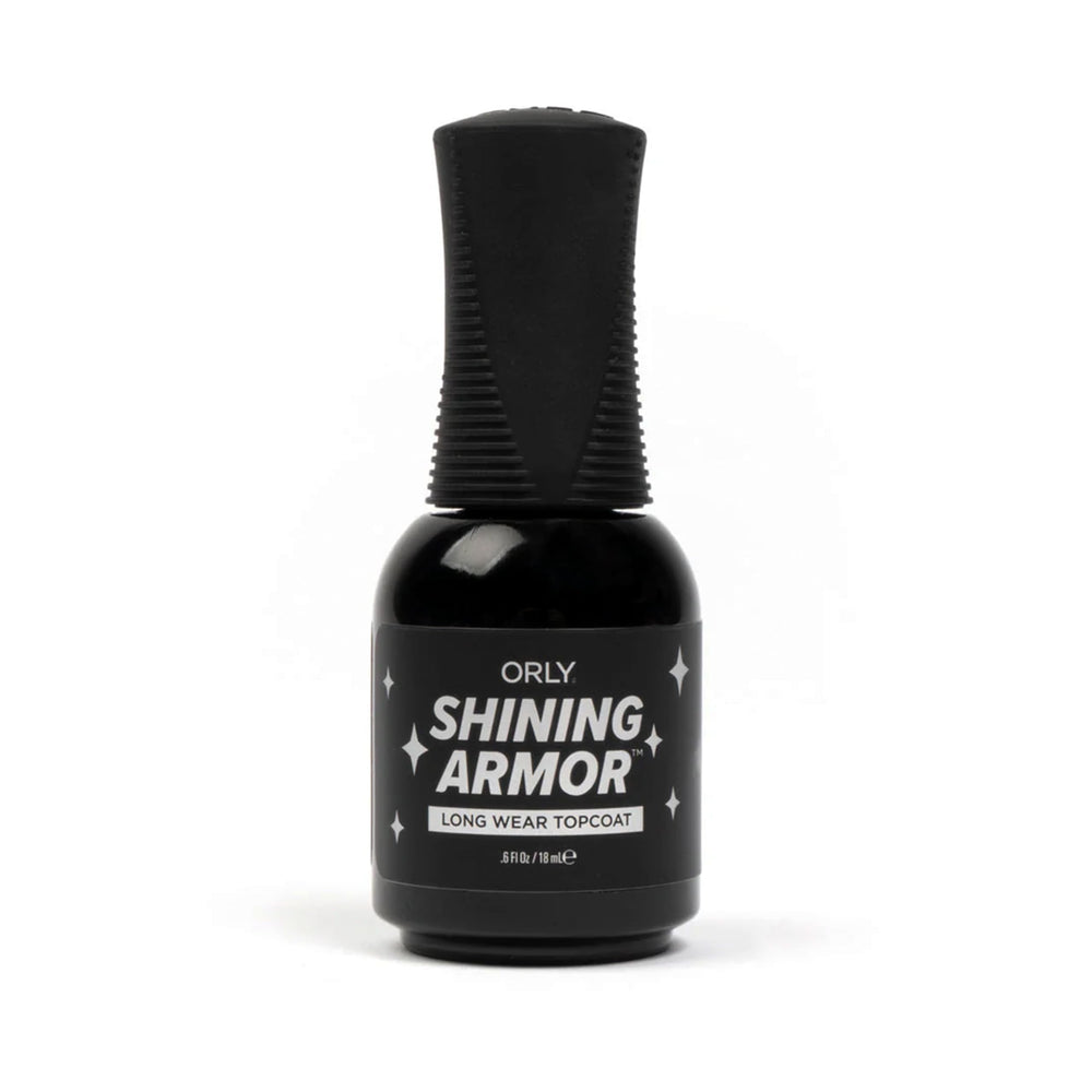 Orly Shining Armor bottle front highlighting the long-wear top coat
