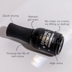 Orly Shining Armor brush stroke applying glossy top coat