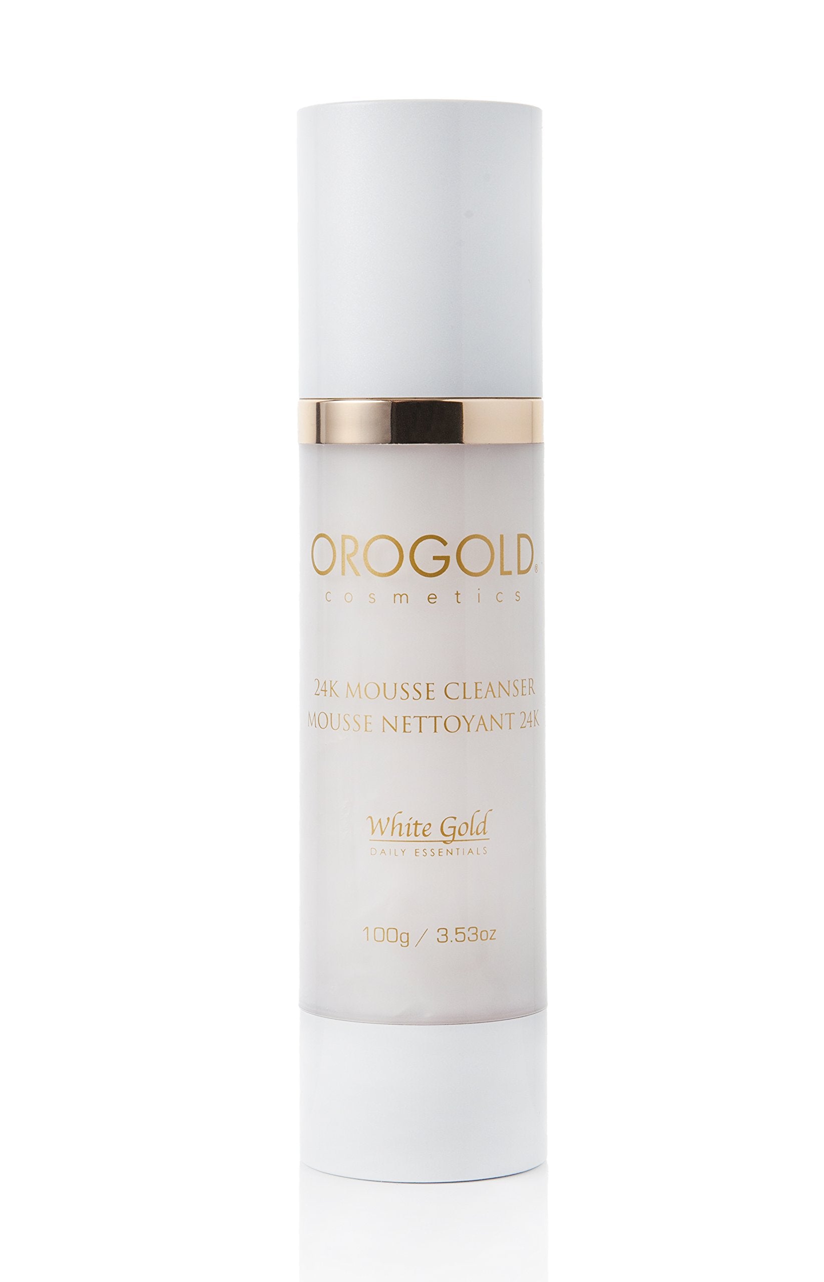 OROGOLD White Gold 24K Mousse Cleanser face after use shows soft skin.
