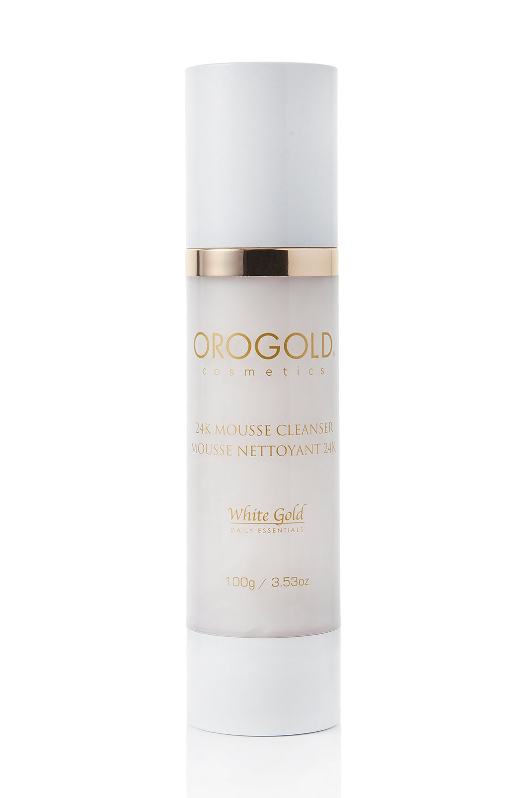 OROGOLD White Gold 24K Mousse Cleanser face after use shows soft skin.