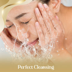 OROGOLD White Gold 24K Mousse Cleanser gold particles detail for premium skincare.