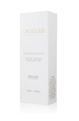 Orogold White Gold 24K Purifying Toner travel bottle ideal for on-the-go routine.