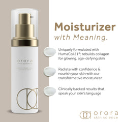 Orora Bioactive Collagen Cream jar showing silky texture for night care.