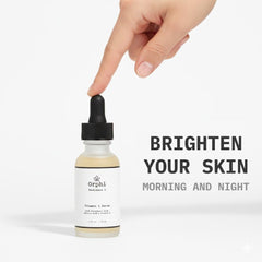 Orphi Radiance C Serum dispensing pump demonstrates easy, precise application.