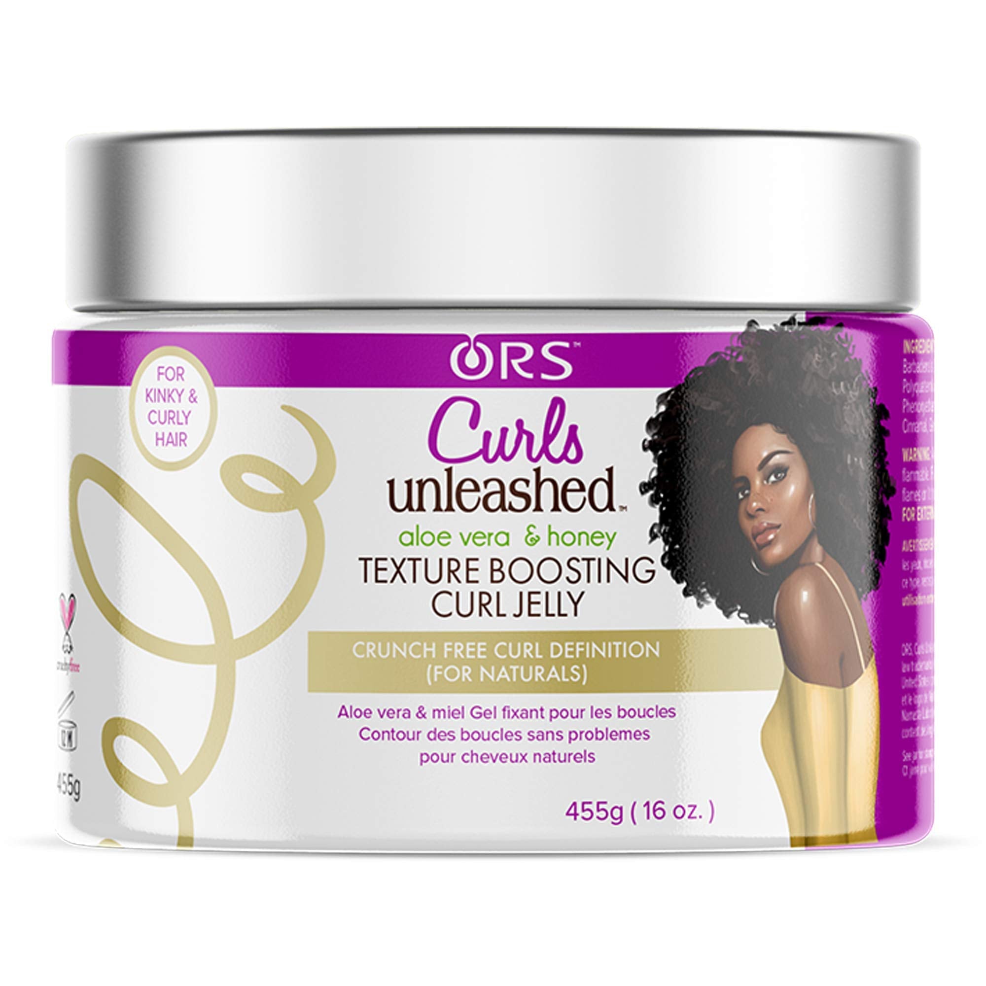 ORS Curls Unleashed Set it Off Curl Boosting Jelly model applying product for defined curls