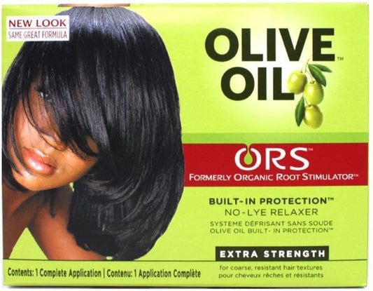 ORS HAIRestore Organic Olive Oil No-Lye Relaxer Kit pack-3 for smoother, more manageable hair.