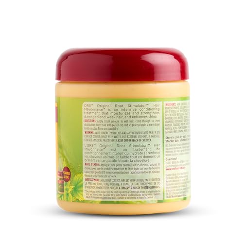 ORS HairRestore egg protein and olive oil ingredient panel highlights nourishing formula.