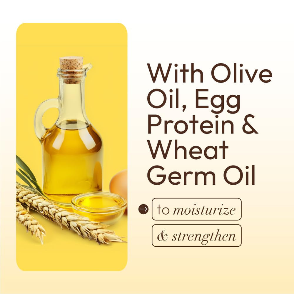ORS HairRestore natural herbal blend close-up highlights olive oil and botanicals.