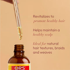 ORS Hairrestore Serum texture on skin demonstrates silky, manageable hair