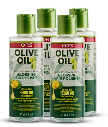 ORS Olive Oil Anti-Frizz Glossing Hair Polisher bottle ready for sleek shine and frizz control.