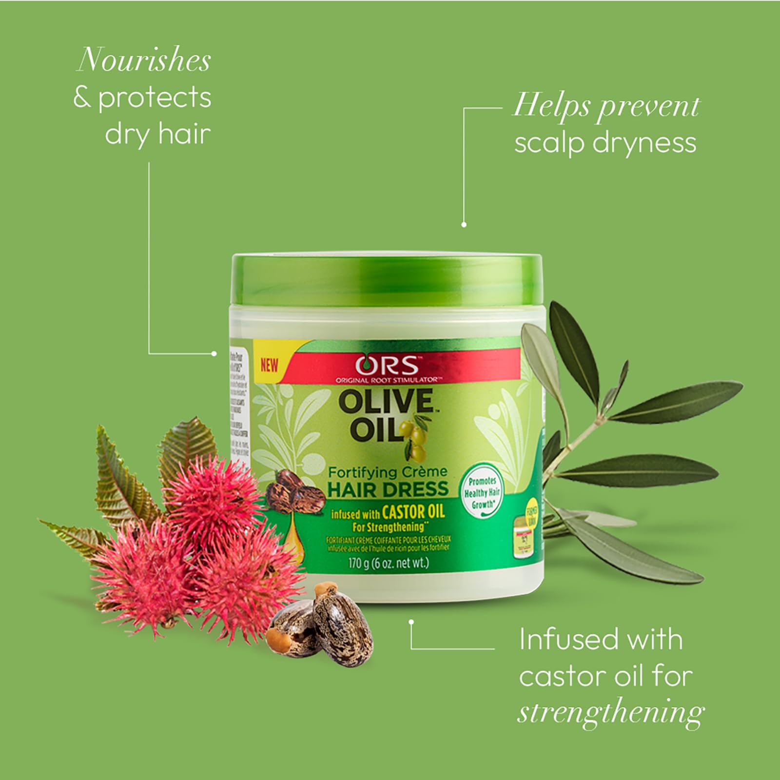 ORS Olive Oil Creme hair texture closeup highlighting rich moisture and softness