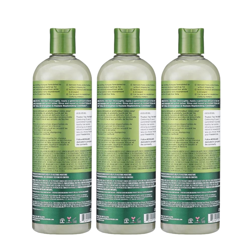 ORS Olive Oil Deep Cleansing Shampoo lather demonstrates rich cleansing bubbles for gentle, non-drying wash.