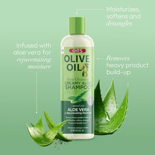 Creamy lather demonstrates gentle cleansing and softness from ORS shampoo.