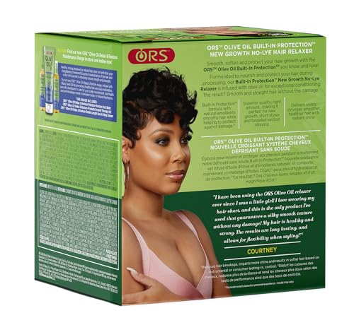 ORS Olive Oil New Growth Relaxer olive oil close-up emphasizes moisture boost